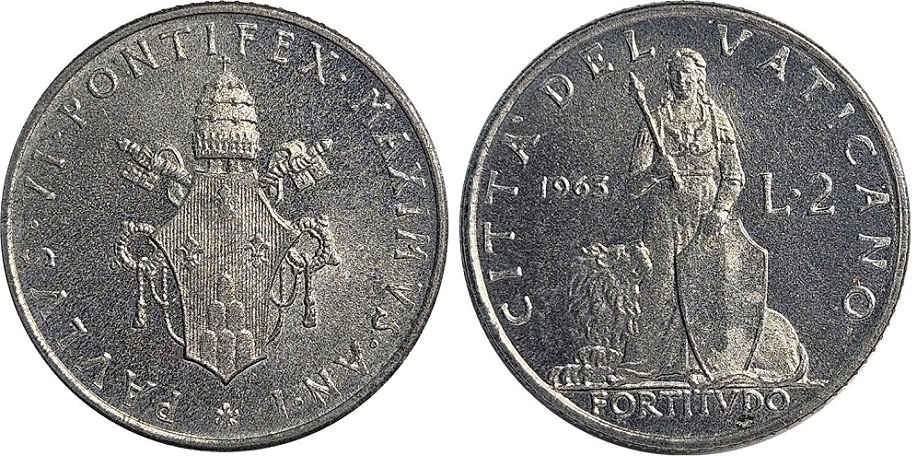 1963 Vatican 2 Lire